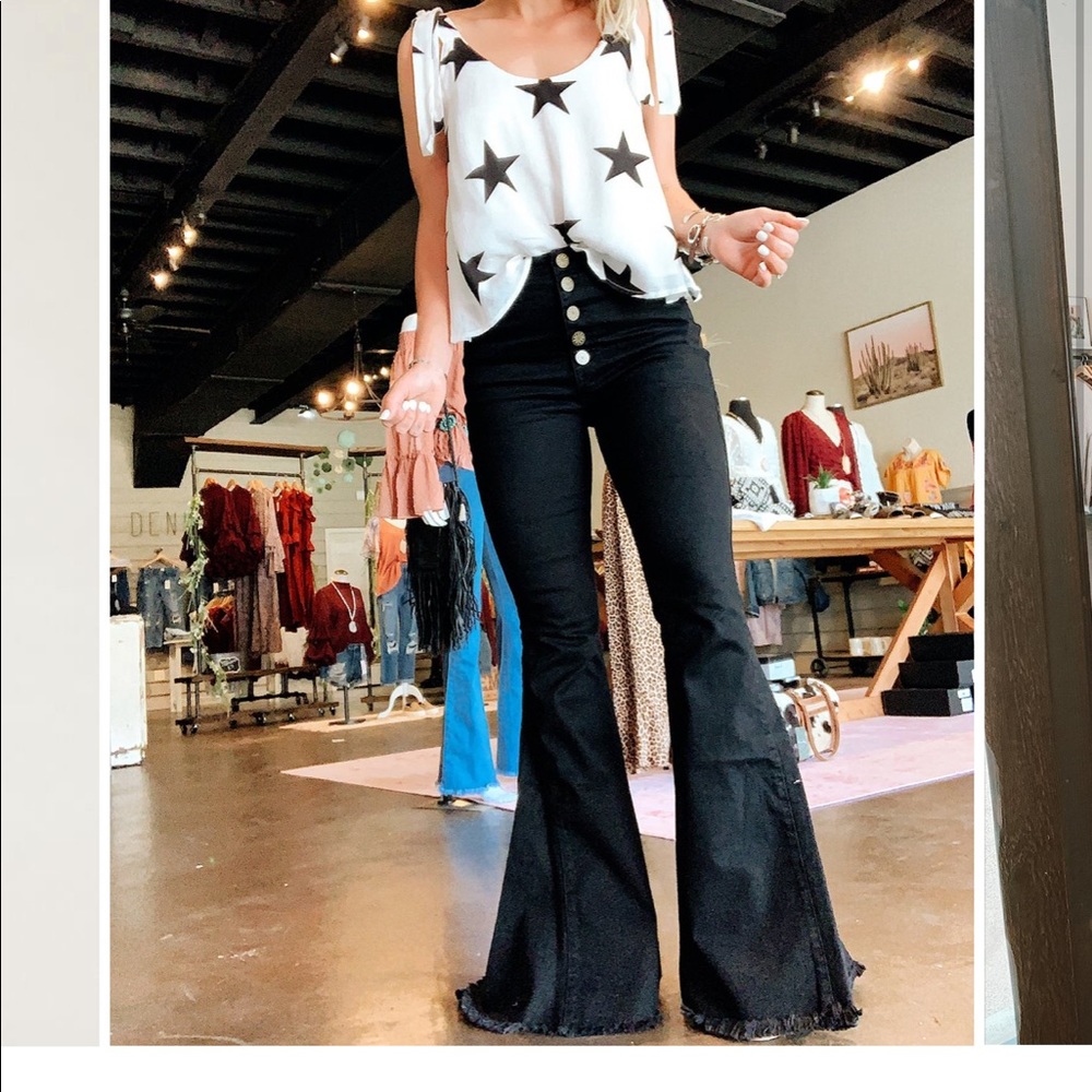 BERKELEY BUTTON-UP BLACK BELL BOTTOMS - SMYM